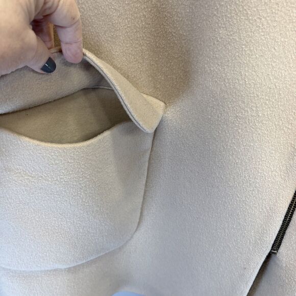 Fleurette Loro Piana Italian Wool USA Mid Length Coat 16 asymmetrical Zip Lined - Picture 8 of 16